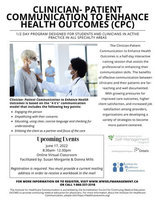 Clinician-Patient Communication to Enhance Health Outcomes (CPC)-- ONLINE WORKSHOP-- June 17, 2022